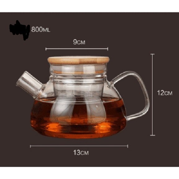 Ấm pha trà truy tinh có lõi lọc trà A004